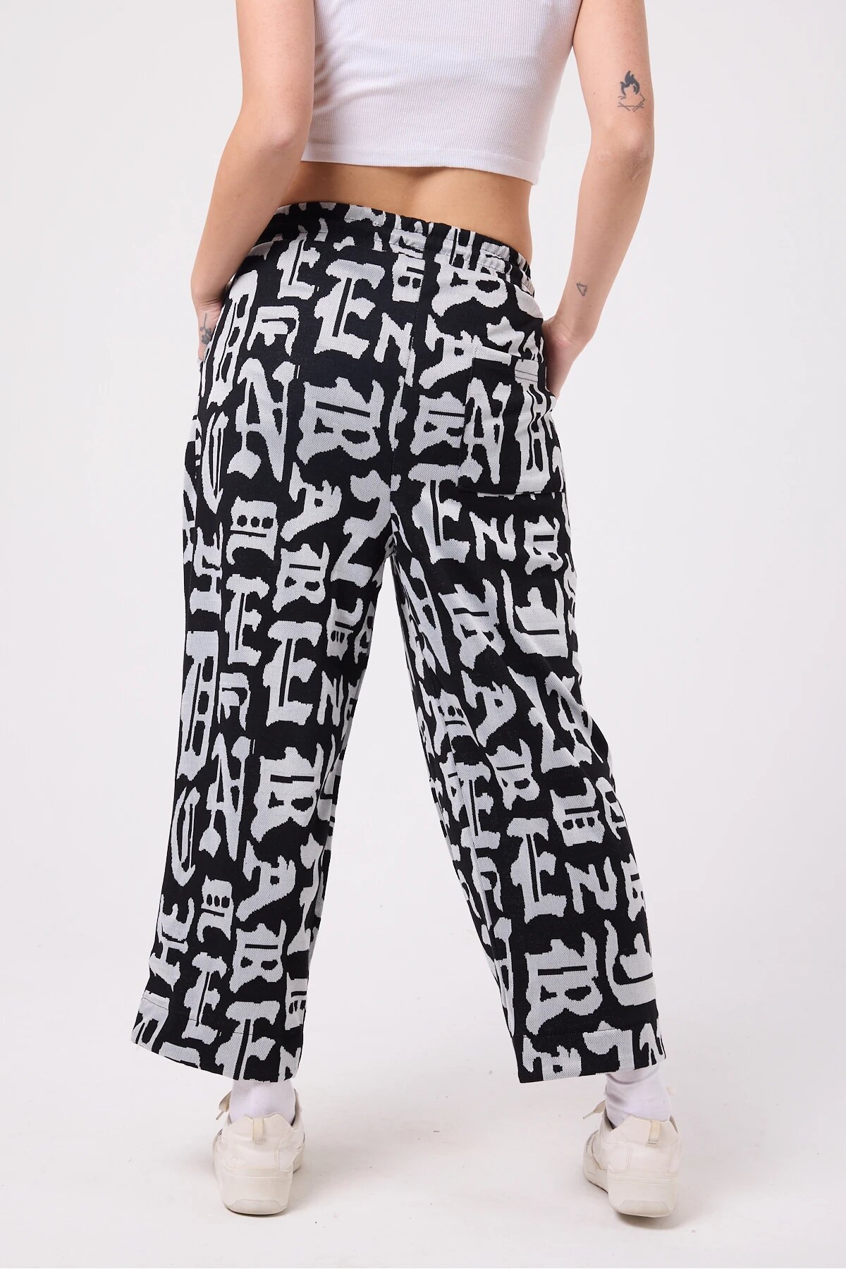 Baggy Street Style Hem-Detail Pants - Multicolor - MEXICO SUPERBLUE