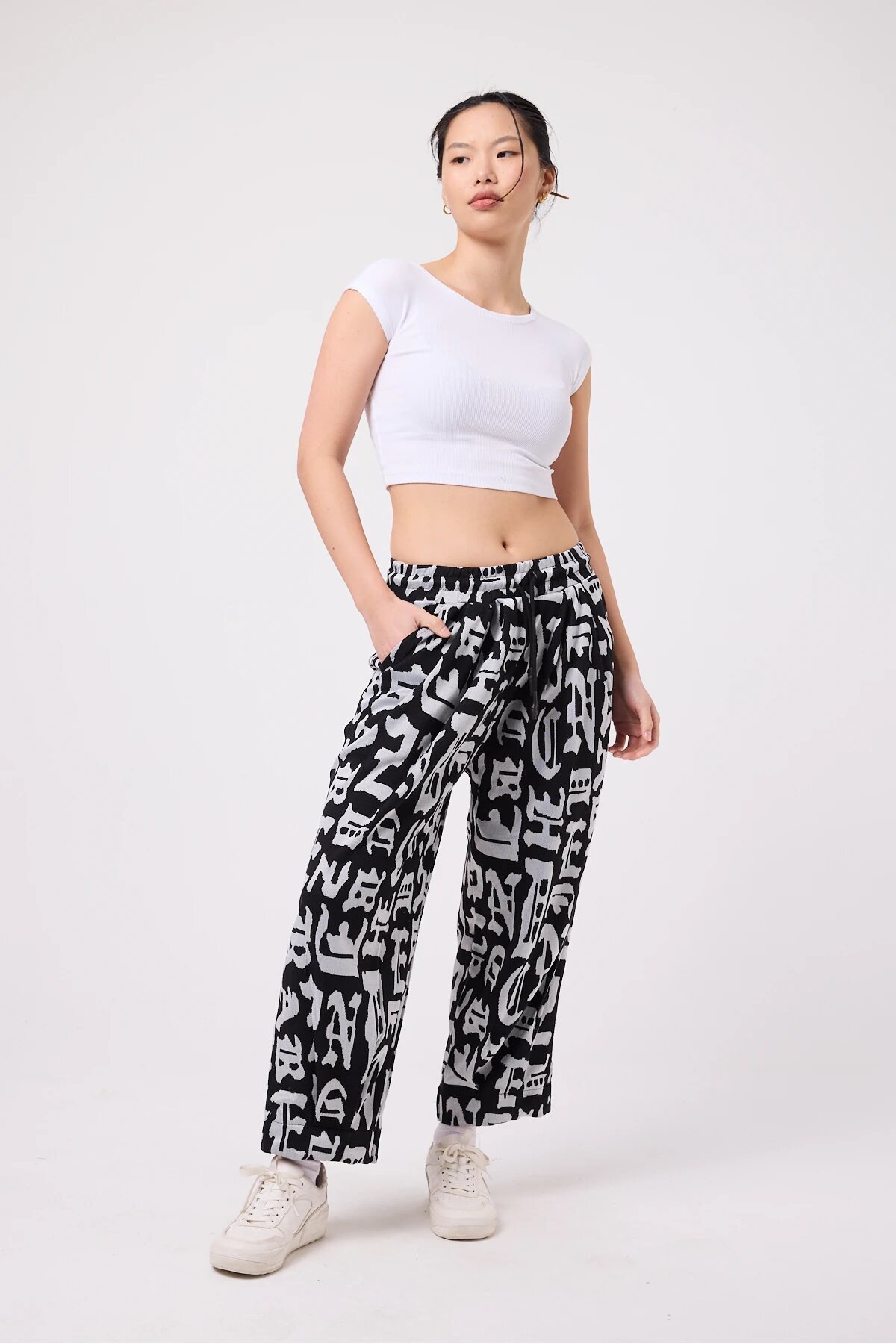 Baggy Street Style Hem-Detail Pants - Multicolor - MEXICO SUPERBLUE