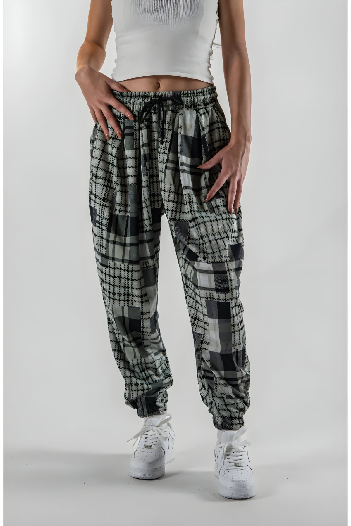 بنطلون شروال ملون كاروهات بكسرات - MEXICO SUPERBLUE