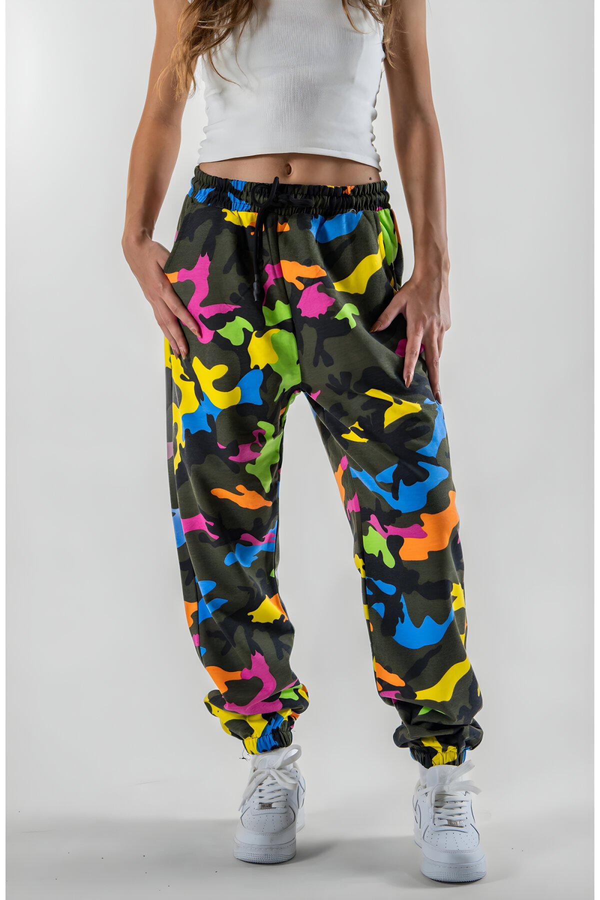 بنطلون جوغر مموه ملون بأطراف مطاطية - MEXICO SUPERBLUE