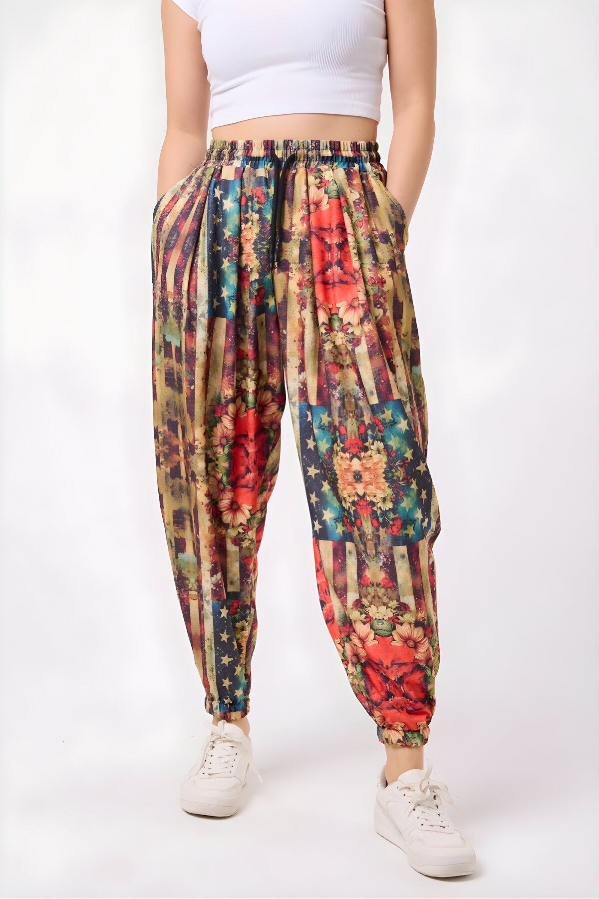 Harem Printed Pants - Yellow - MEXICO SUPERBLUE