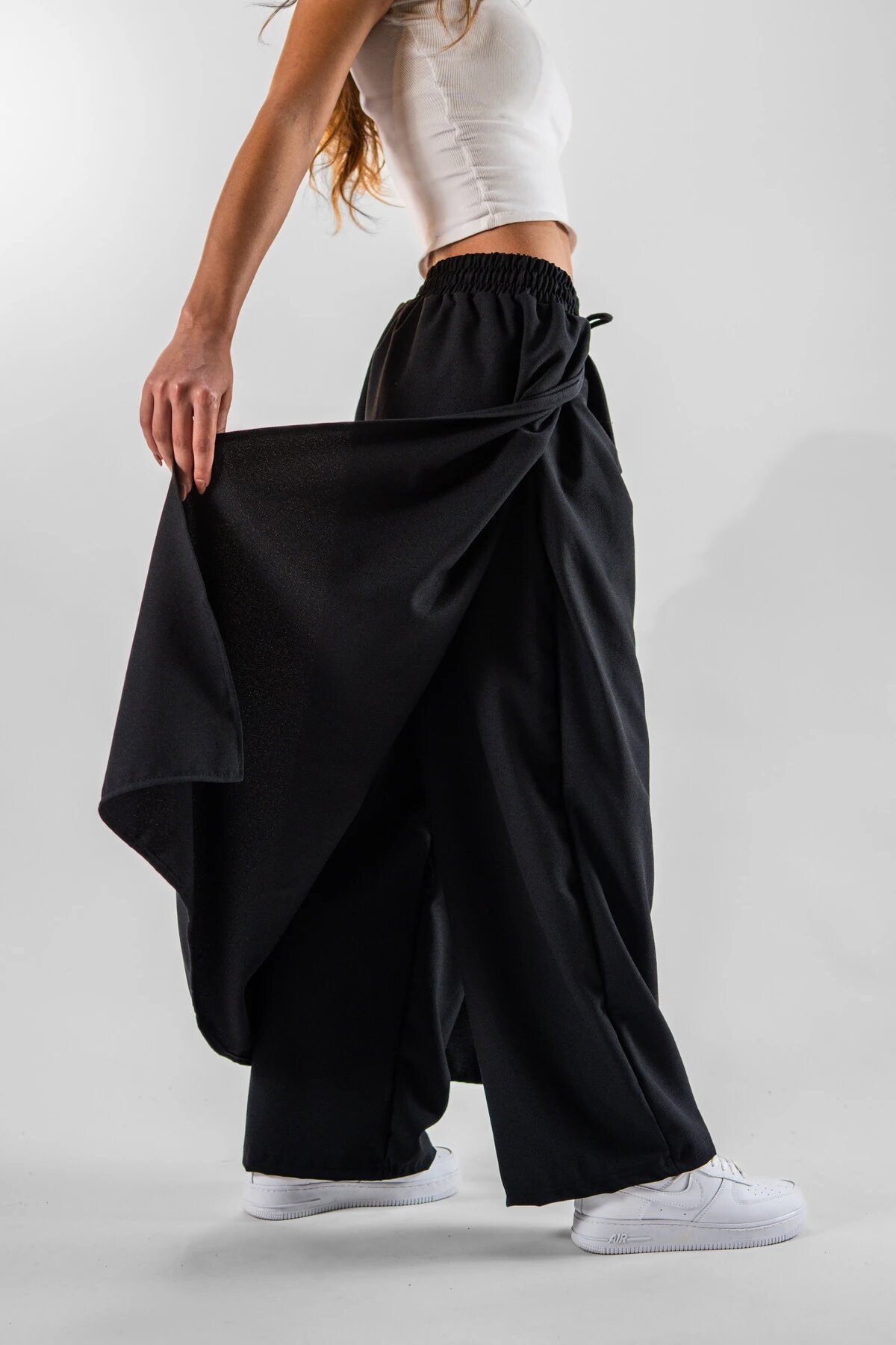 Baggy Samurai Skirt-Pants - Black - MEXICO SUPERBLUE