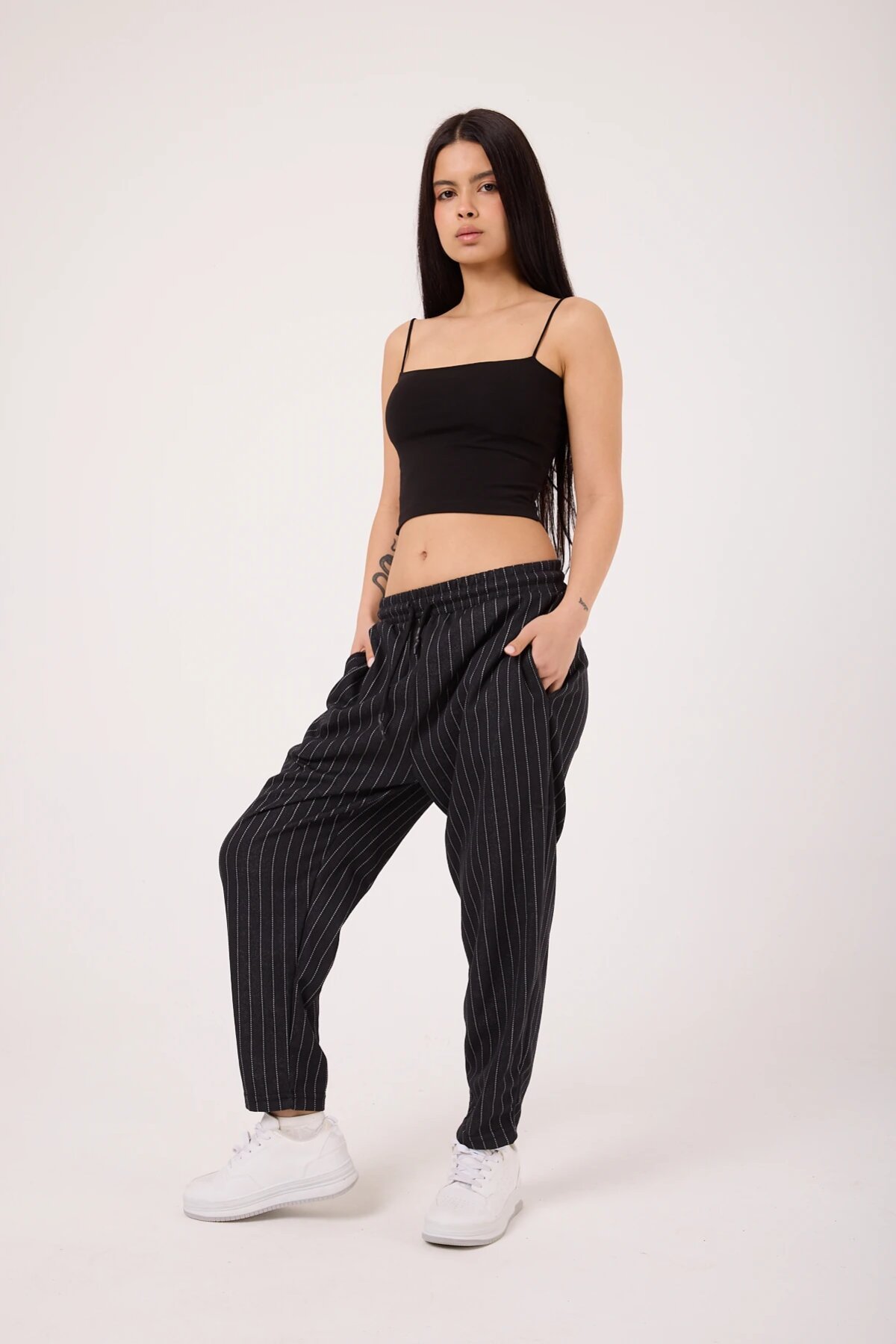 Baggy Street Style Sporty Printed Pants - Black - MEXICO SUPERBLUE