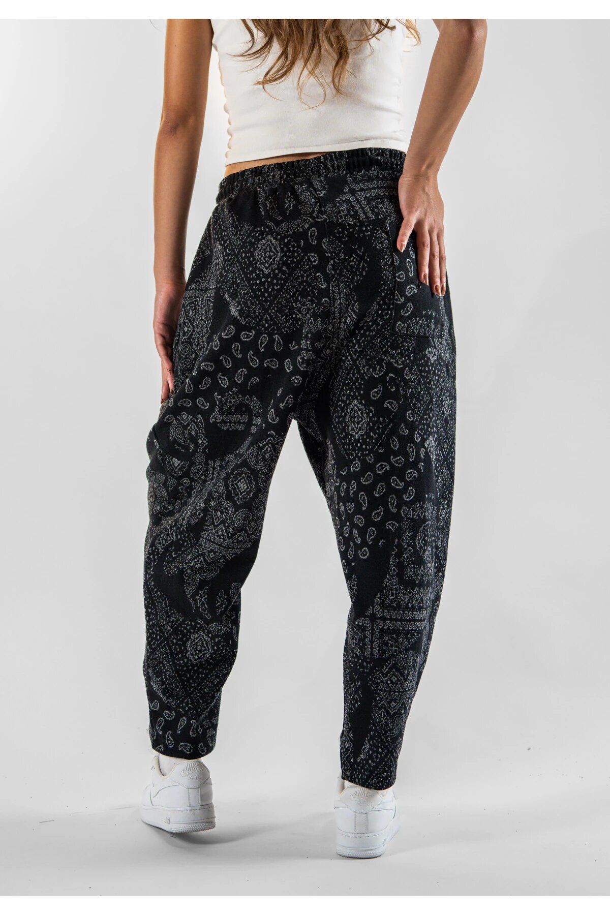Patterned Jacquard Front Pocket Pants - Black - MEXICO SUPERBLUE