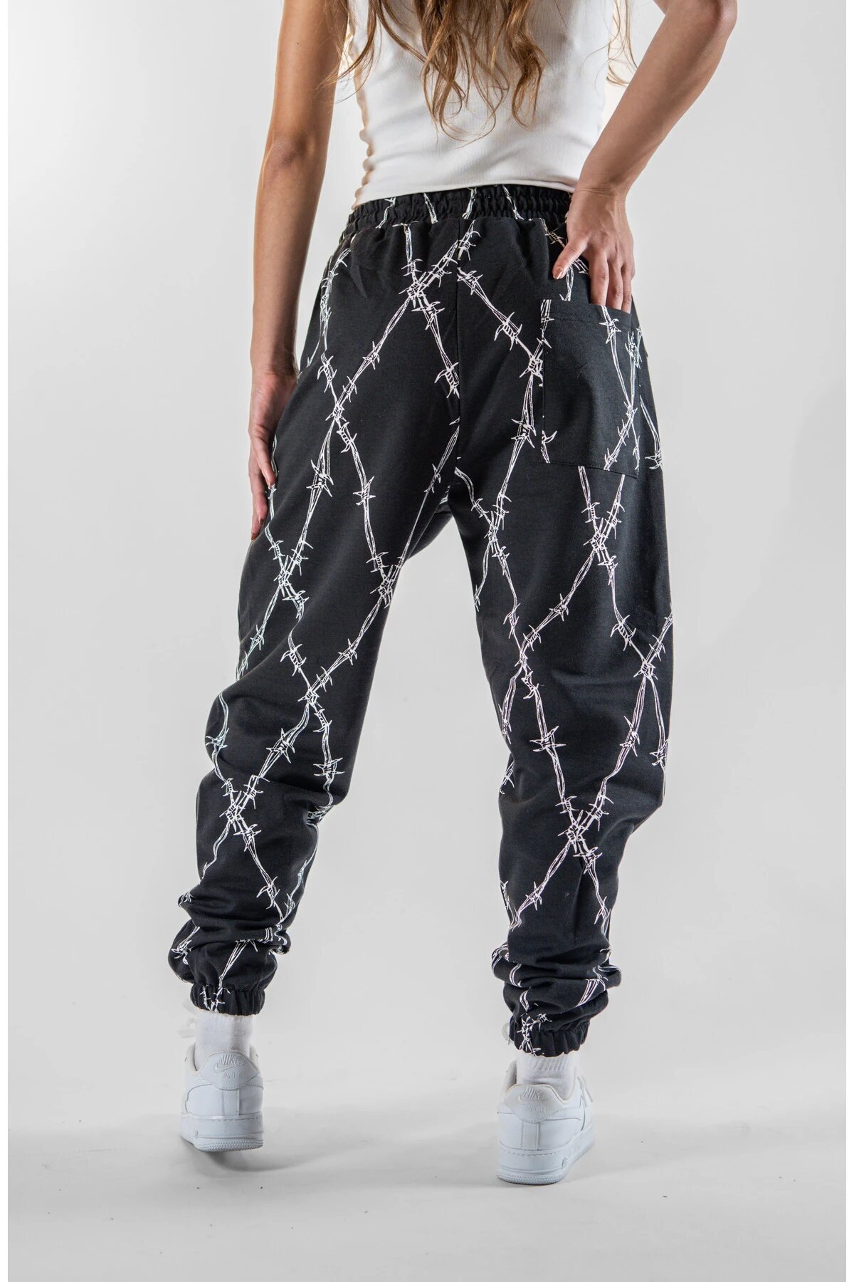 Jogger Digital Printed Elastic Hem Pants - Black - MEXICO SUPERBLUE