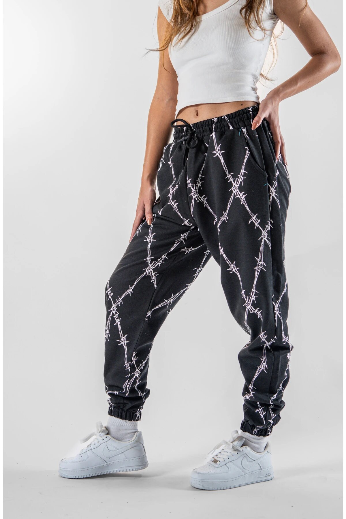 Jogger Digital Printed Elastic Hem Pants - Black - MEXICO SUPERBLUE