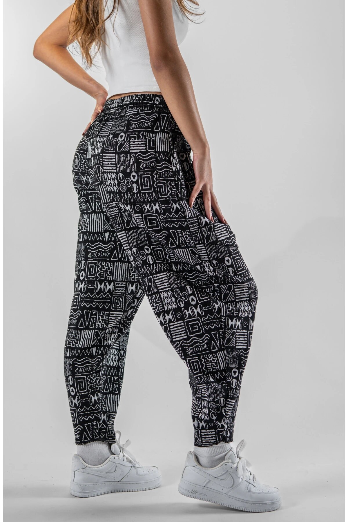 Baguette Ethnic Jacquard Pants - Black - MEXICO SUPERBLUE