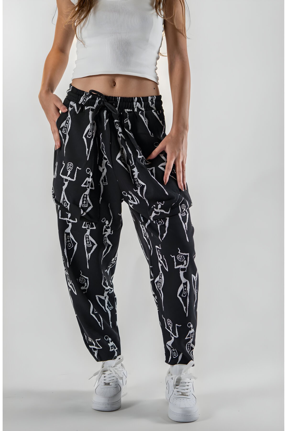 Baguette Ethnic Patterned Jacquard Pants - Black - MEXICO SUPERBLUE