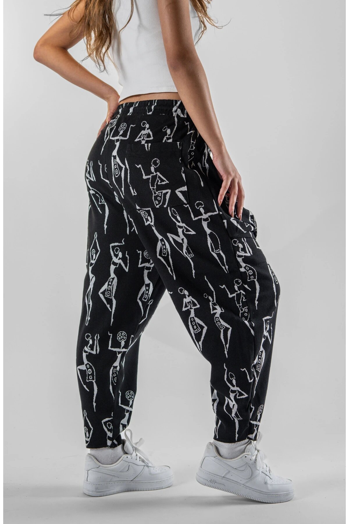 Baguette Ethnic Patterned Jacquard Pants - Black - MEXICO SUPERBLUE