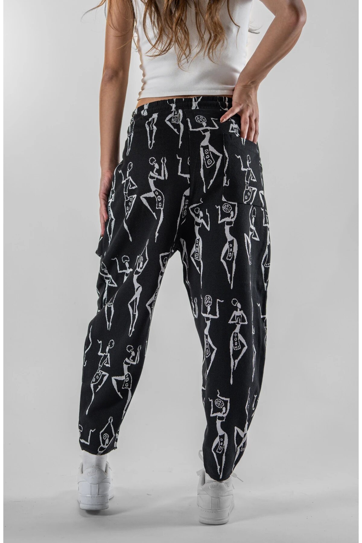Baguette Ethnic Patterned Jacquard Pants - Black - MEXICO SUPERBLUE