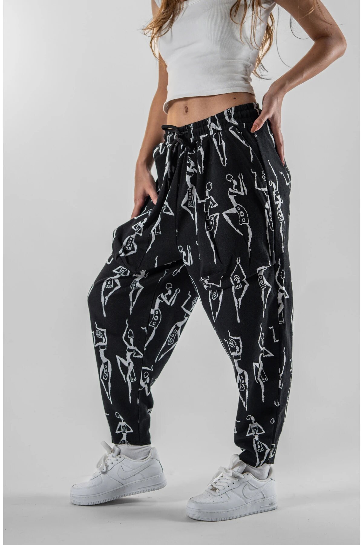 Baguette Ethnic Patterned Jacquard Pants - Black - MEXICO SUPERBLUE