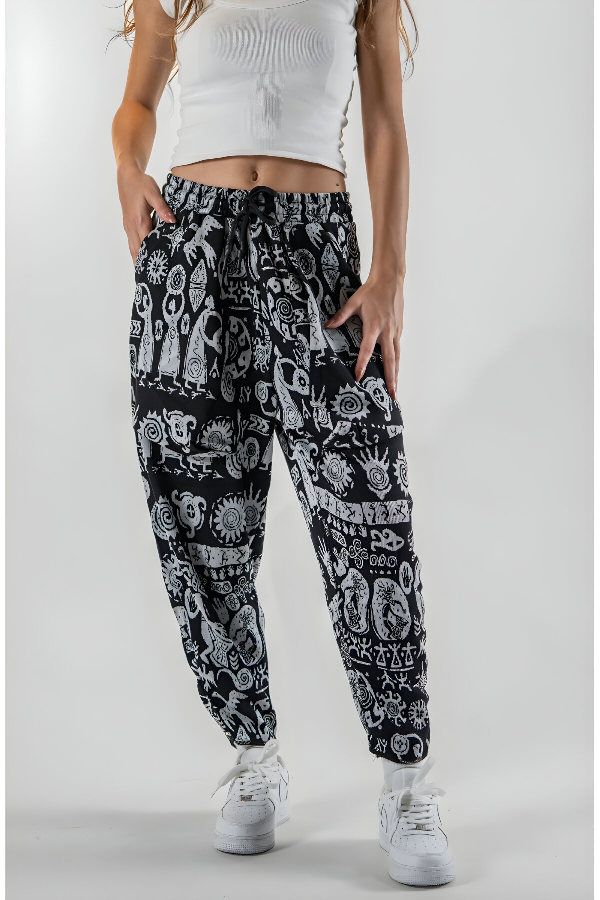 بنطلون باجيت أسود جاكار بنمط عرقي - MEXICO SUPERBLUE