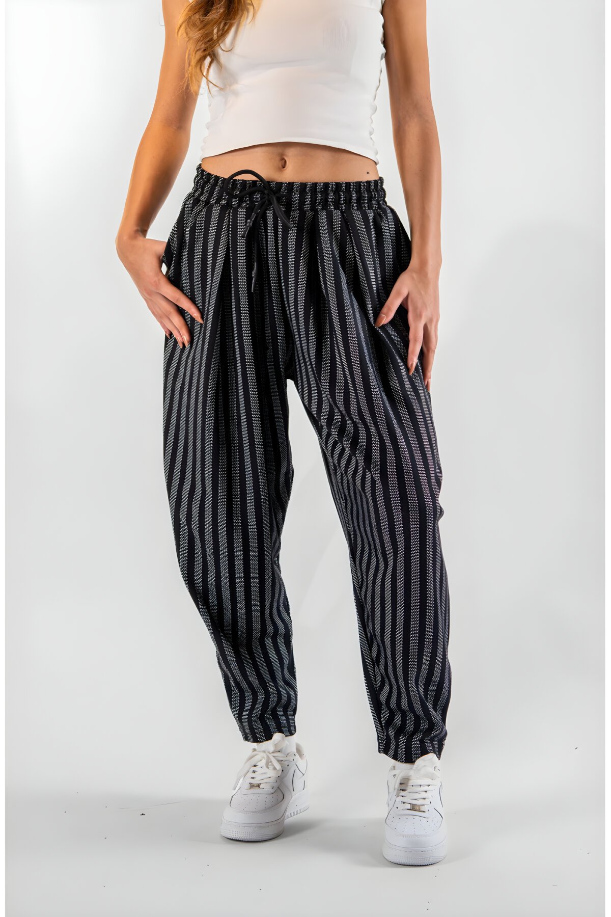 بنطلون أسود جاكار مخطط بكسرات - MEXICO SUPERBLUE