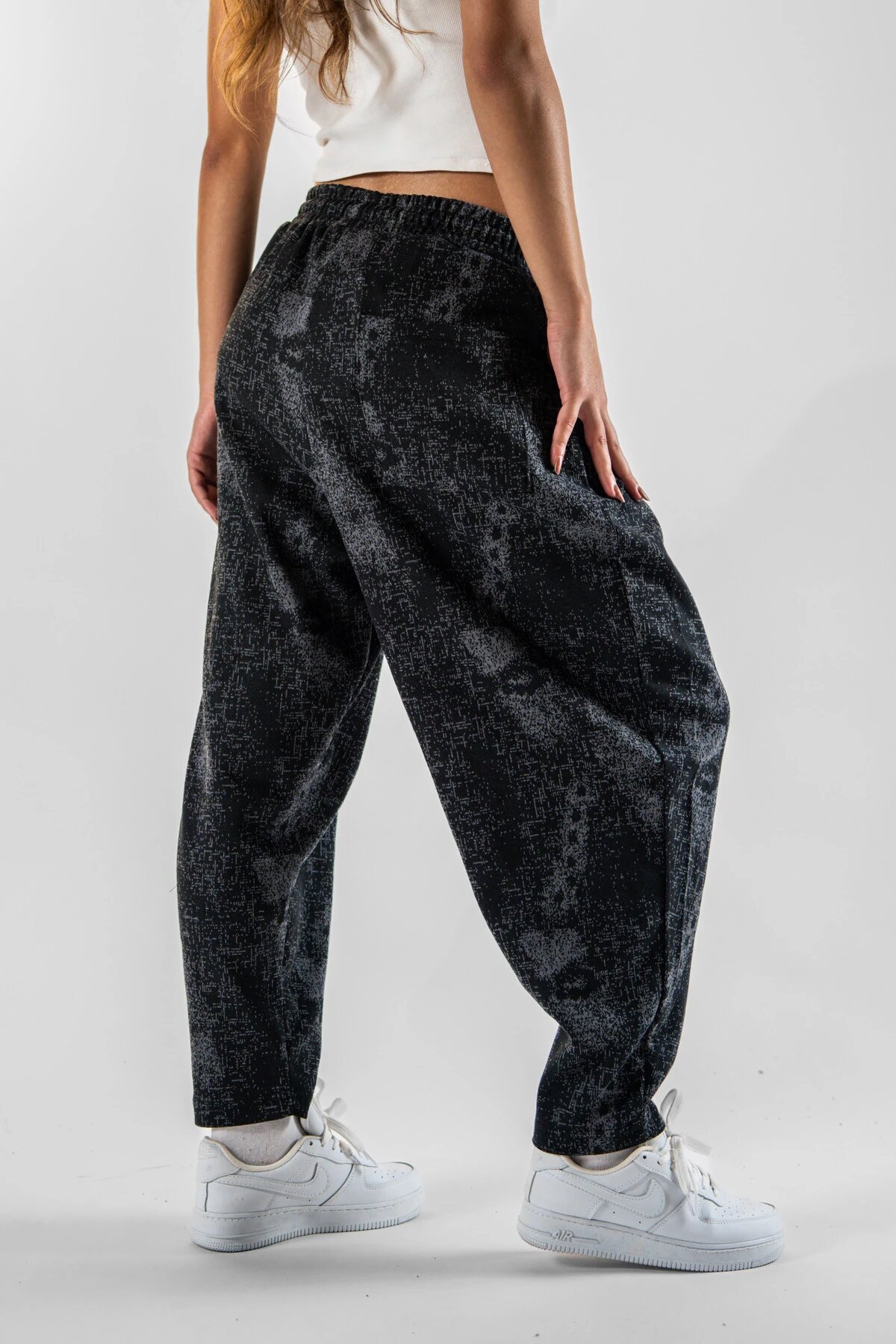 Harem Jacquard Pants - Black - MEXICO SUPERBLUE