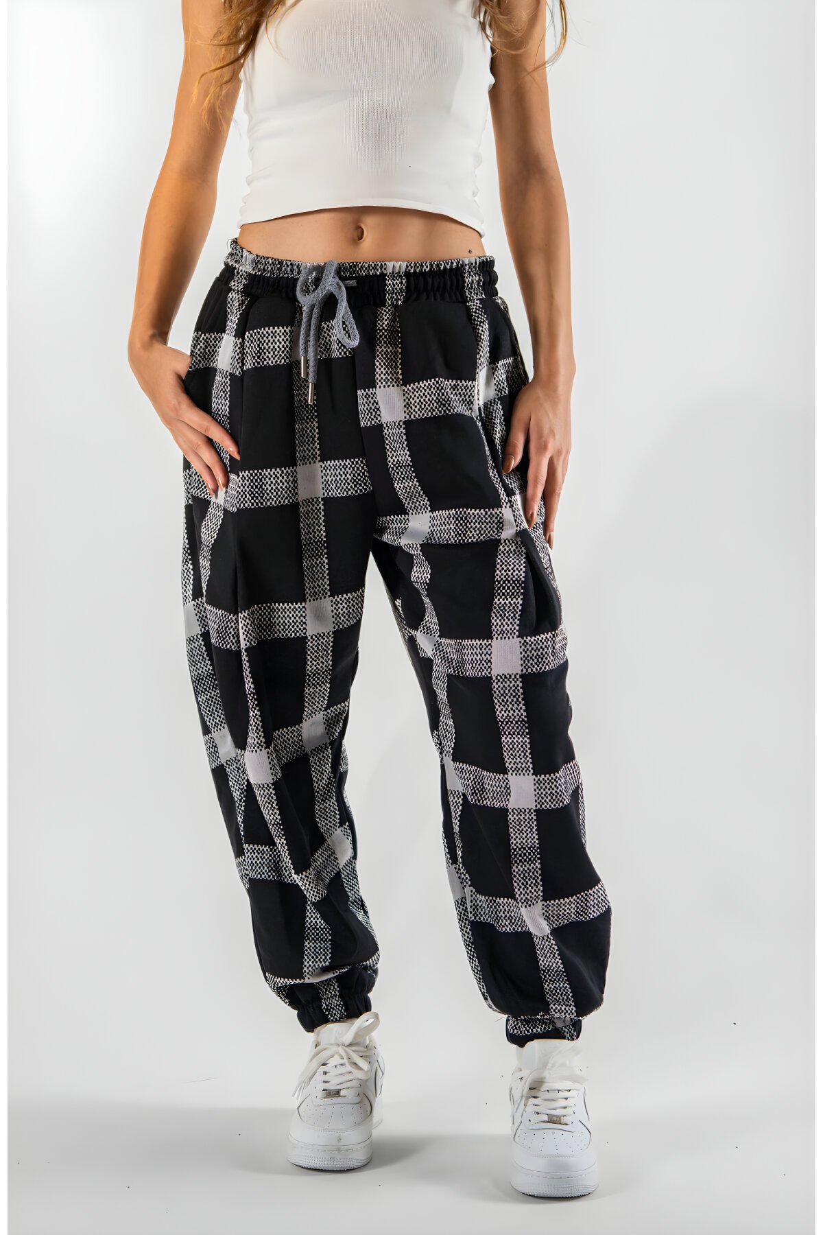 Jogger Jacquard Front and Back Pleated Pants - Black - MEXICO SUPERBLUE