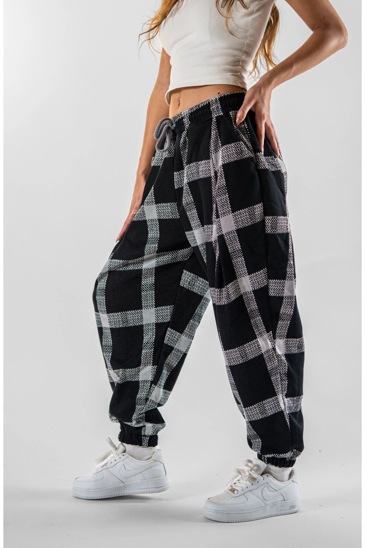 Jogger Jacquard Front and Back Pleated Pants - Black - MEXICO SUPERBLUE