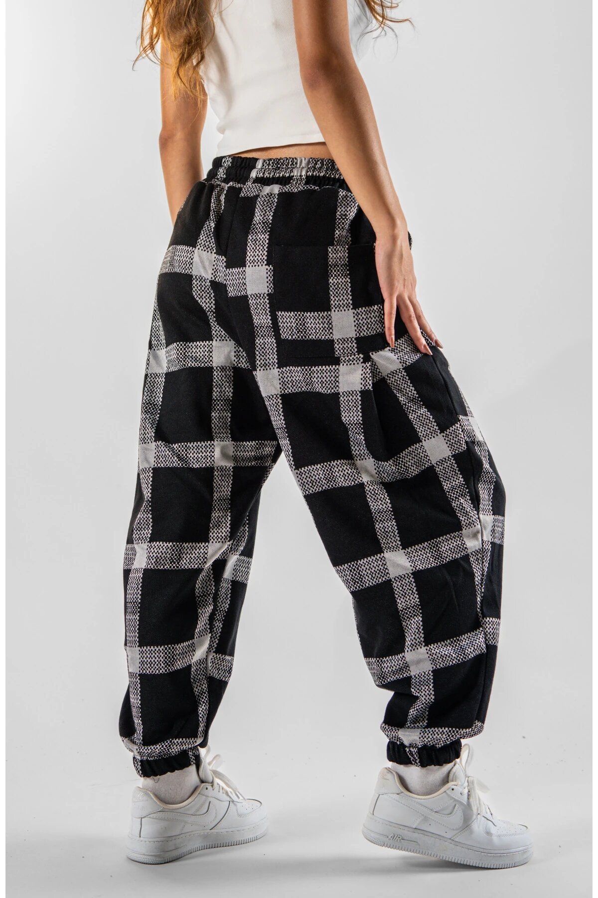 Jogger Jacquard Front and Back Pleated Pants - Black - MEXICO SUPERBLUE