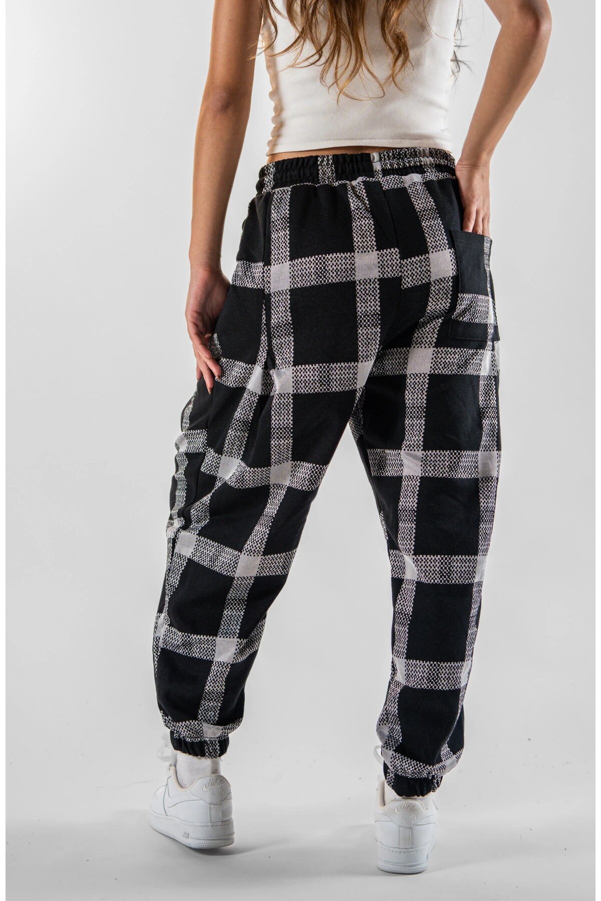 Jogger Jacquard Front and Back Pleated Pants - Black - MEXICO SUPERBLUE