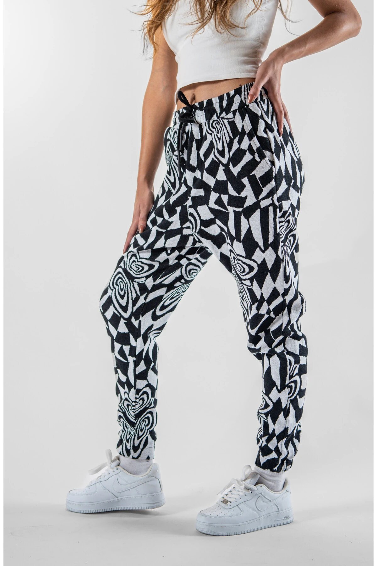 Jogger Jacquard Elasticated Pants - Black - MEXICO SUPERBLUE