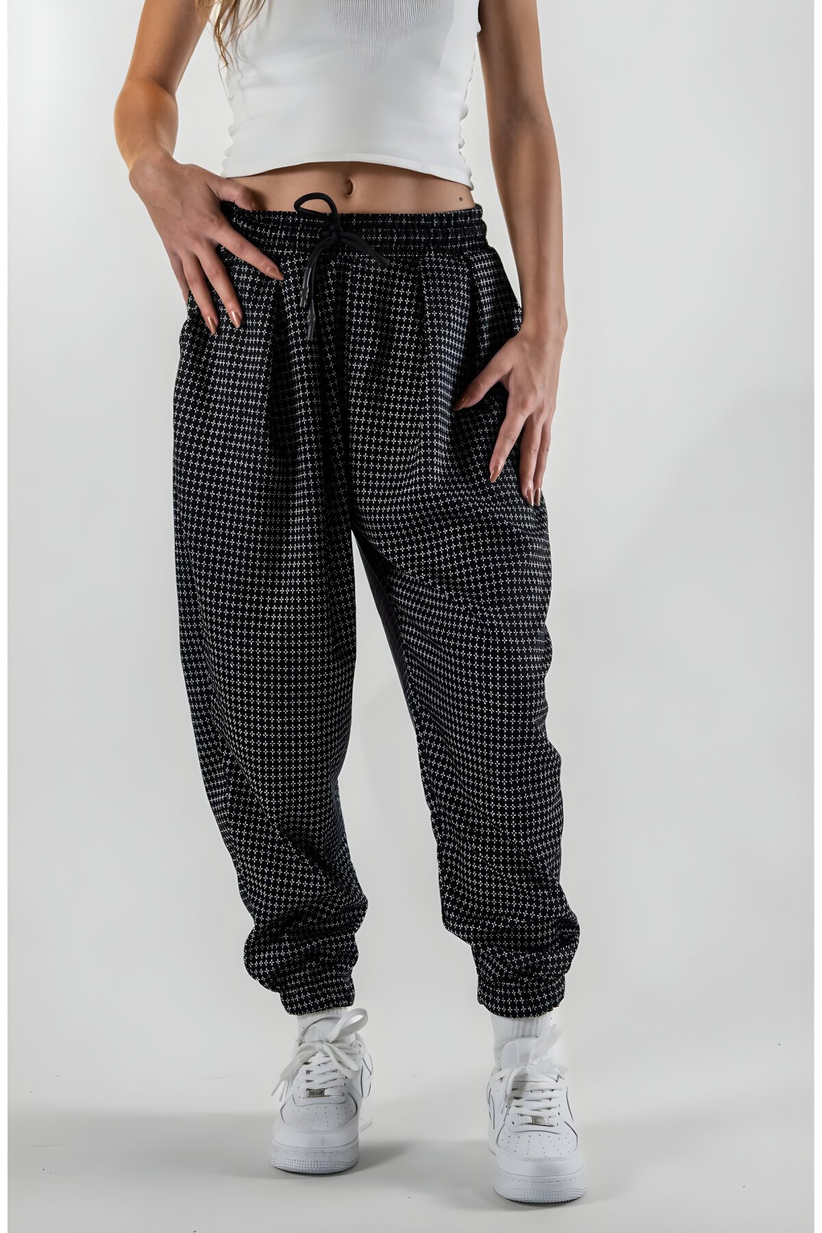 بنطلون شروال أسود جاكار بكسرات - MEXICO SUPERBLUE