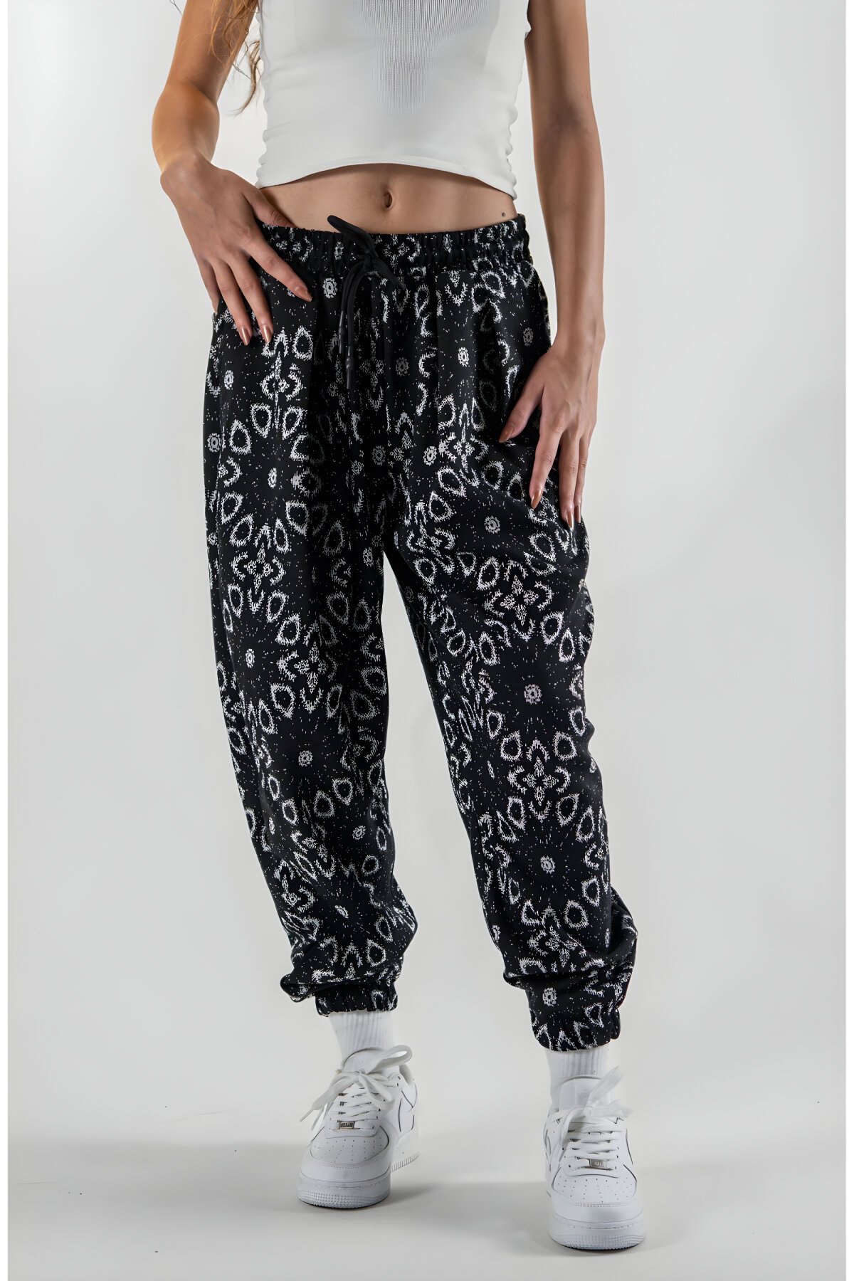 بنطلون شروال أسود جاكار بكسرات - MEXICO SUPERBLUE