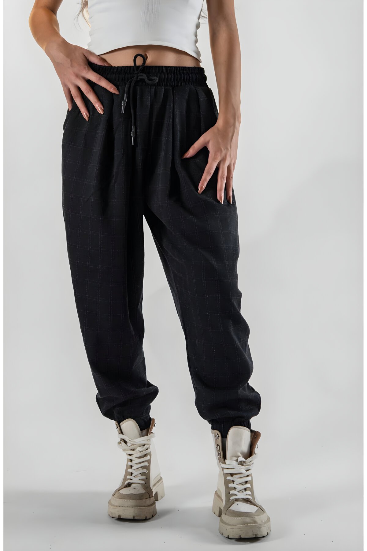 بنطلون شروال بكسرات أسود جاكار - MEXICO SUPERBLUE