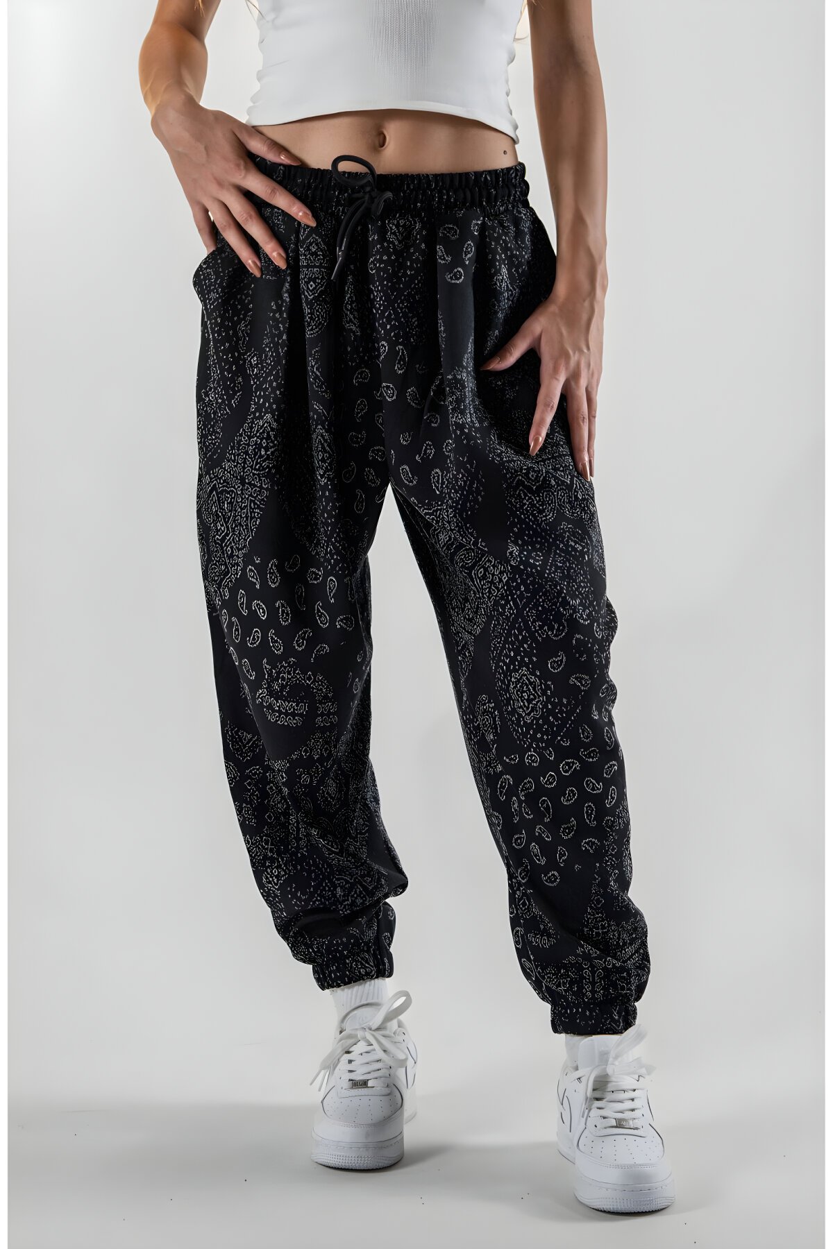 بنطلون شروال أسود جاكار بكسرات - MEXICO SUPERBLUE