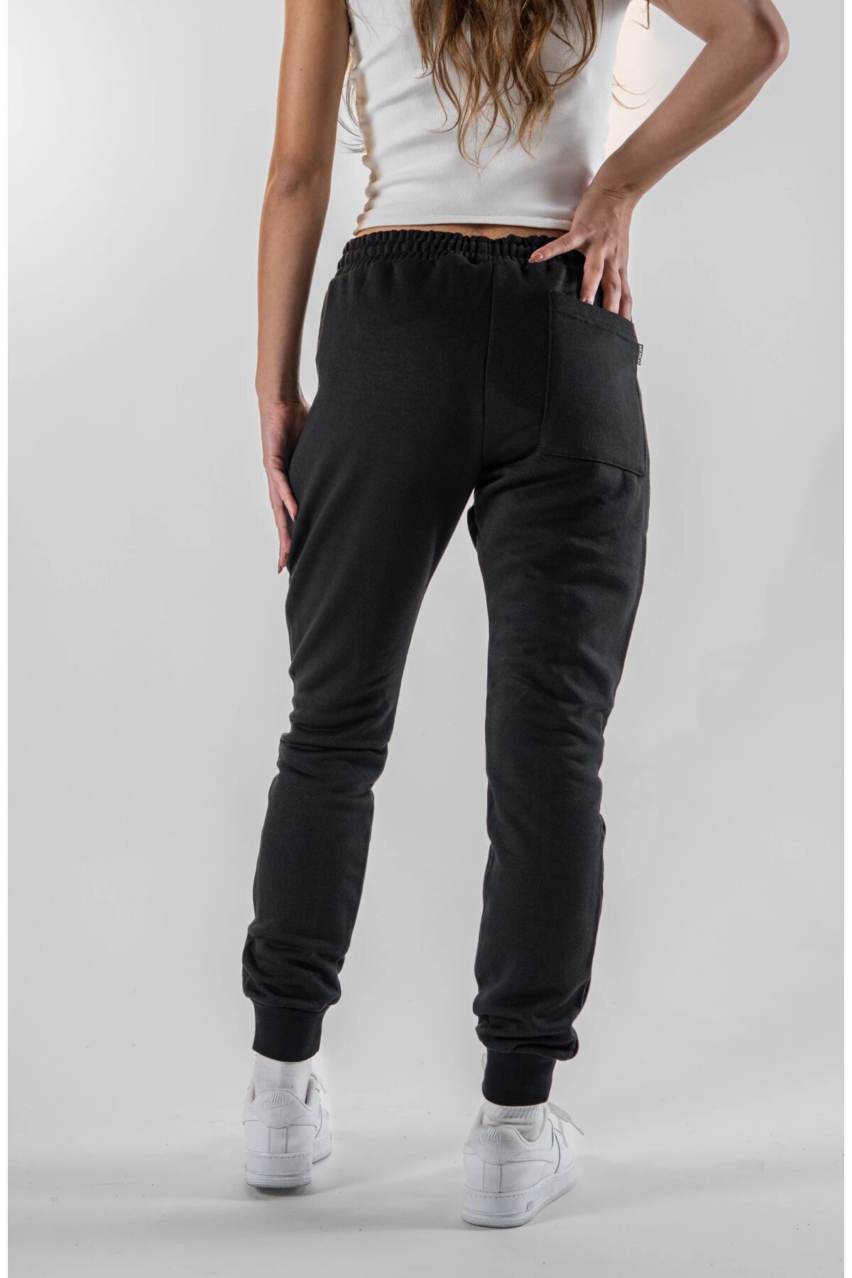 Elasticated Hem Zipper Pocket Jogger Pants - Black - MEXICO SUPERBLUE