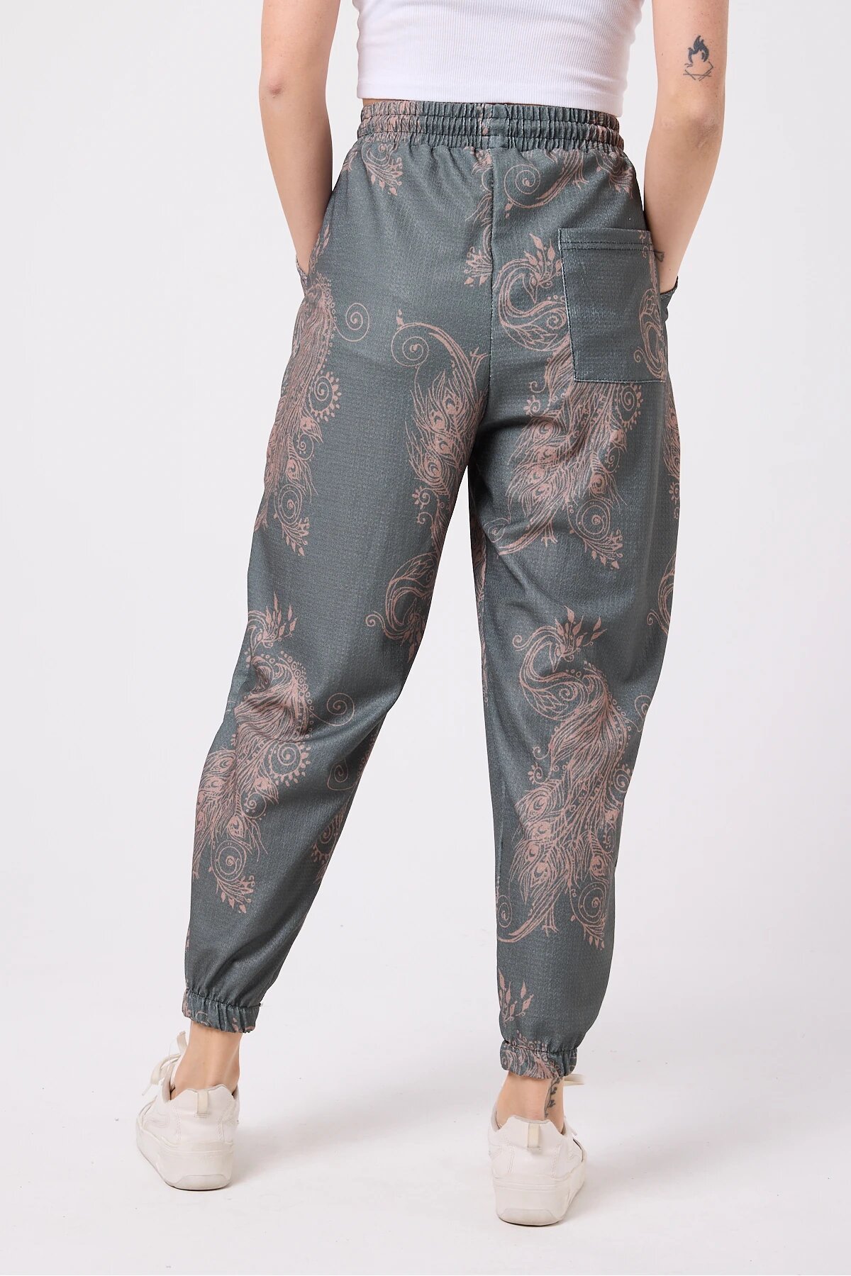 Street Style Sporty Harem Printed Pants - Green - MEXICO SUPERBLUE