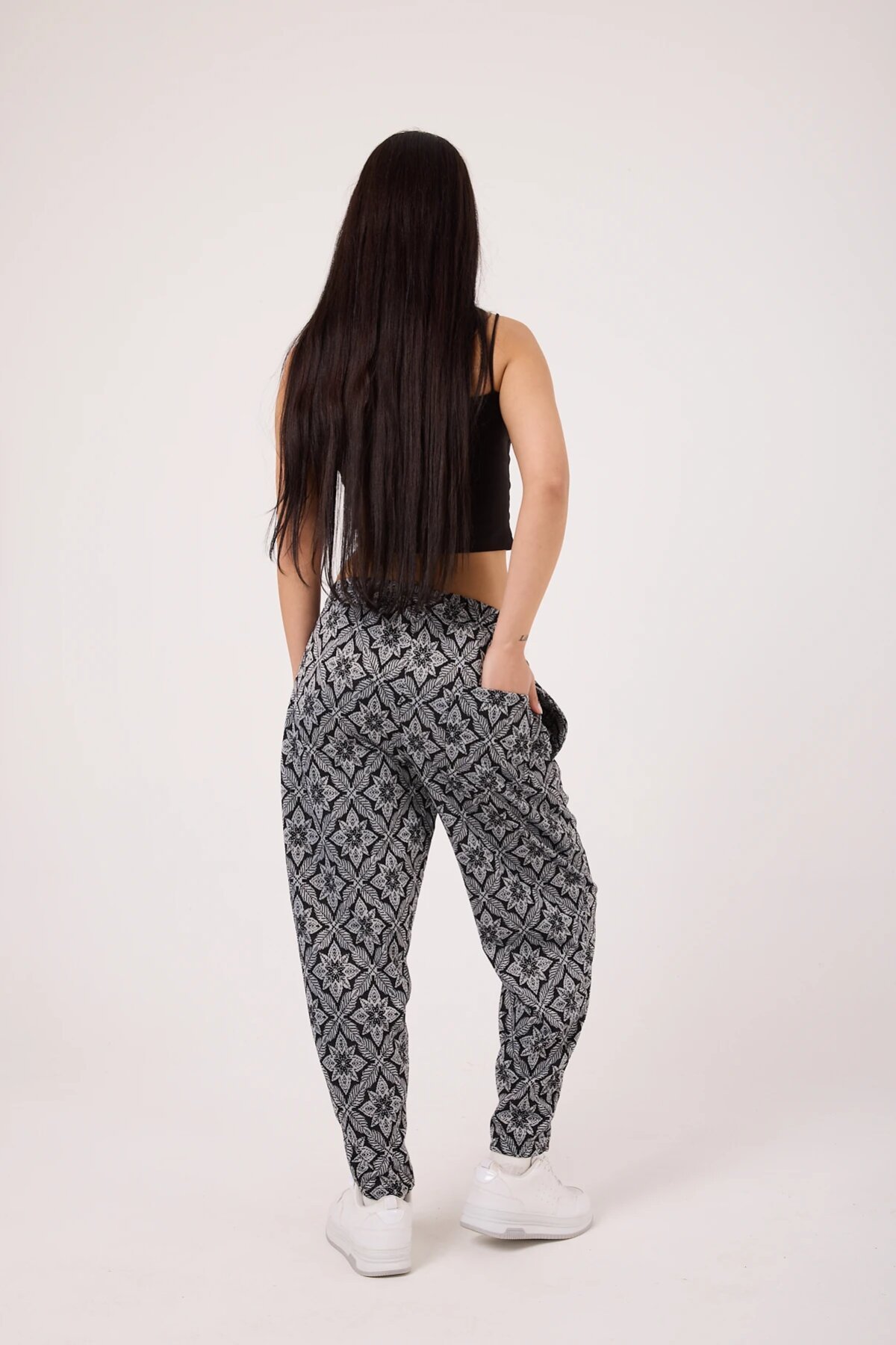 Sporty Harem Printed Pants - Green - MEXICO SUPERBLUE