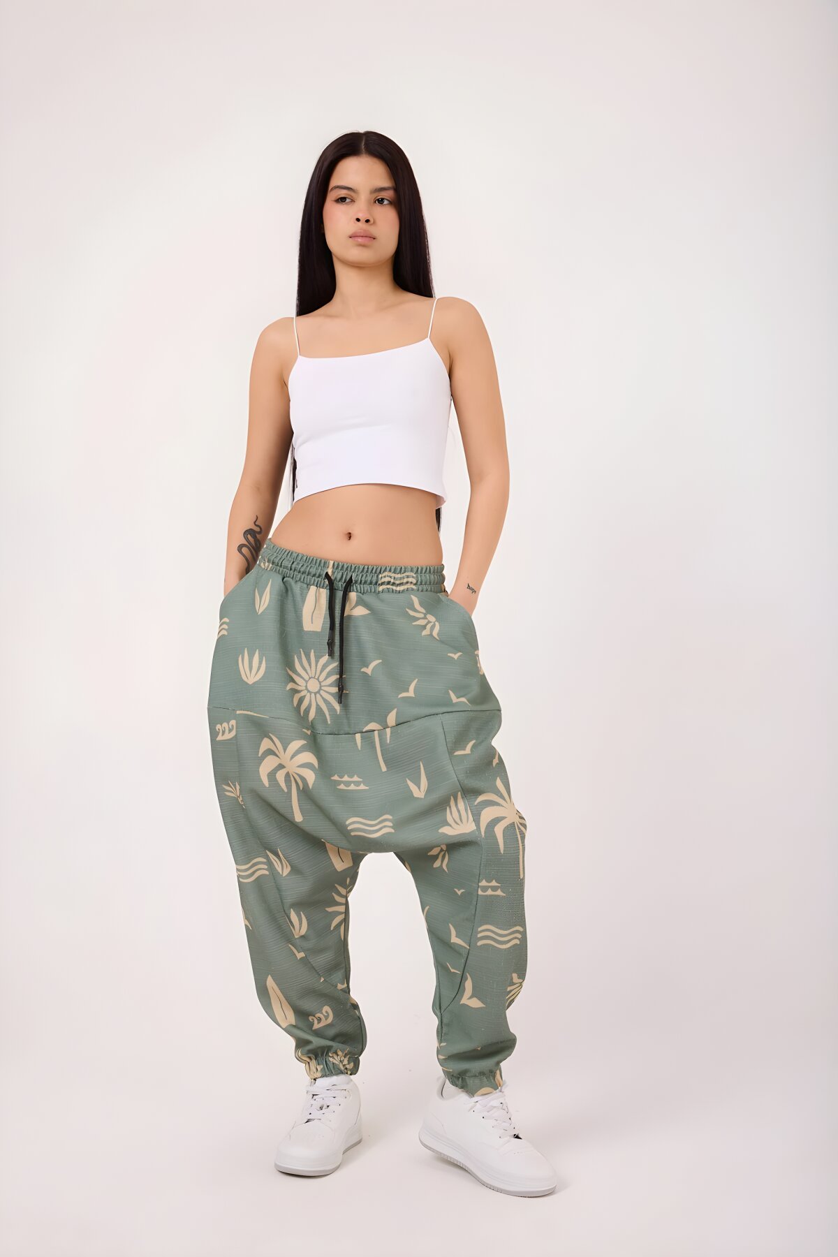 بنطلون شروال رياضي أخضر مخطط - MEXICO SUPERBLUE