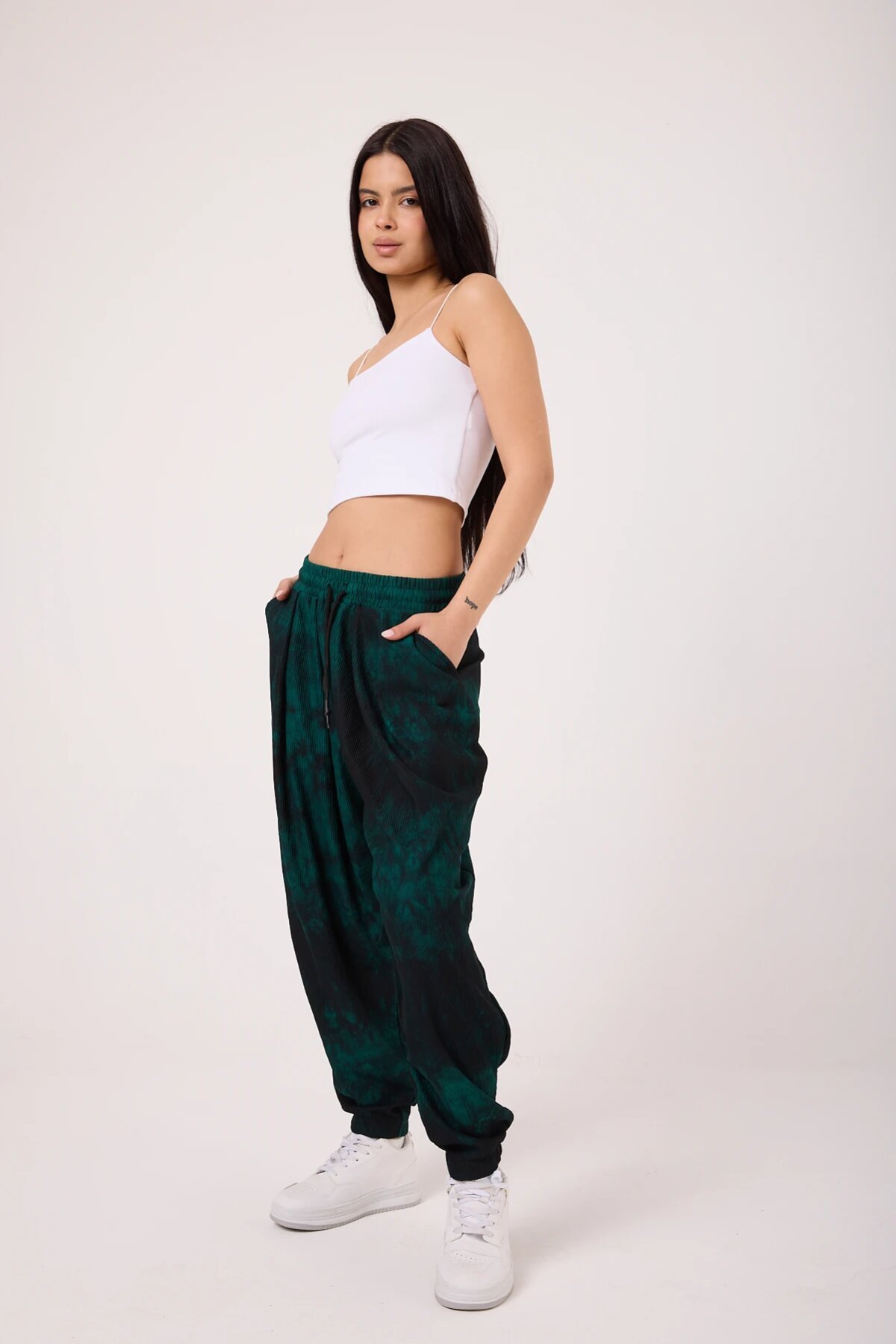 Sporty Shalwar Pants - Green - MEXICO SUPERBLUE