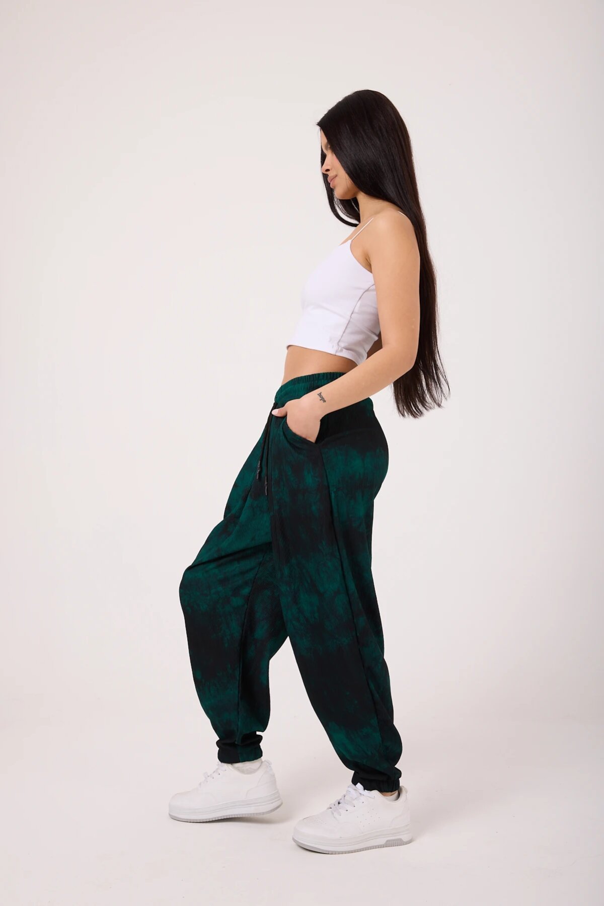 Sporty Shalwar Pants - Green - MEXICO SUPERBLUE