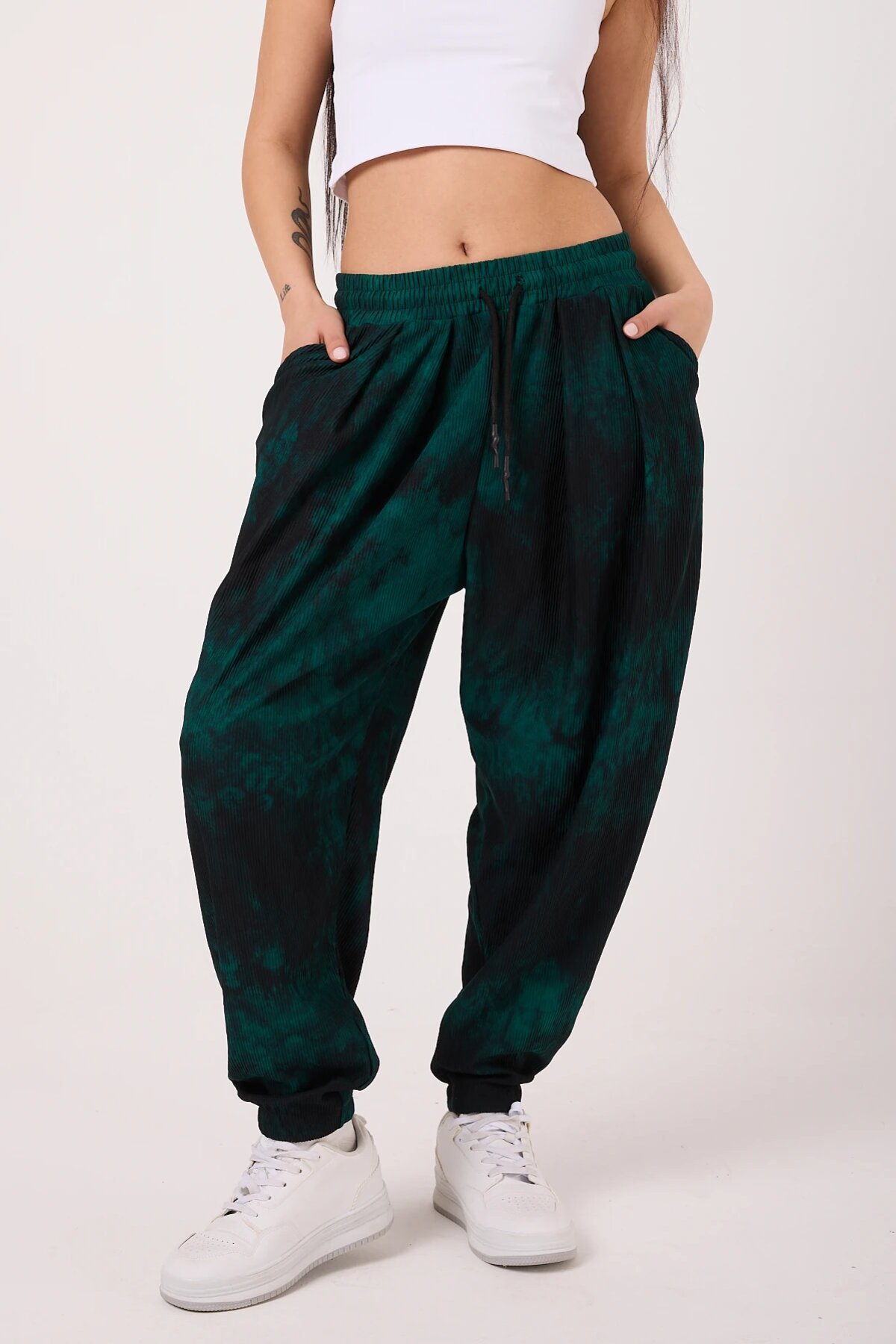 Sporty Shalwar Pants - Green - MEXICO SUPERBLUE
