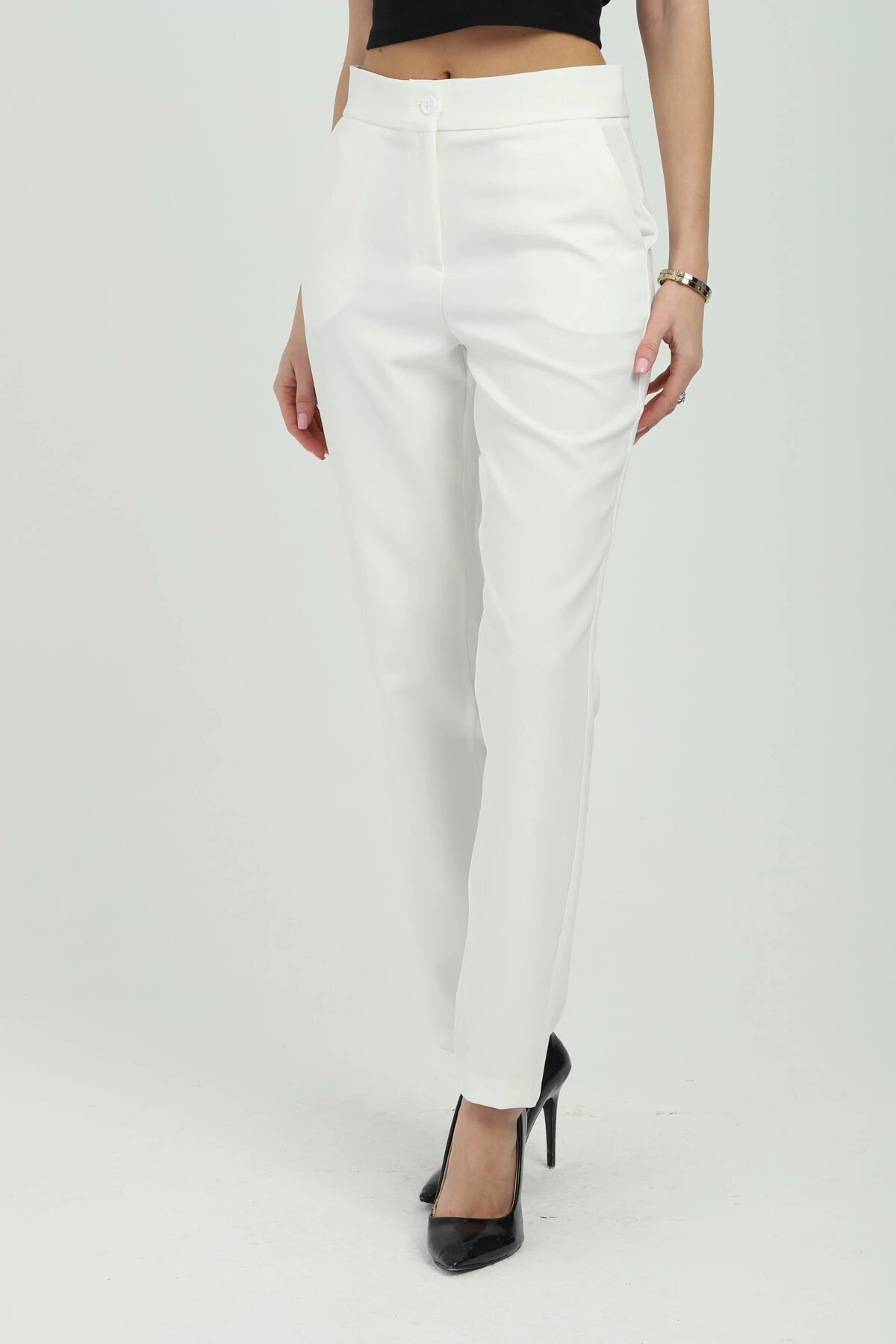 High Waisted Pants - White - Milamia