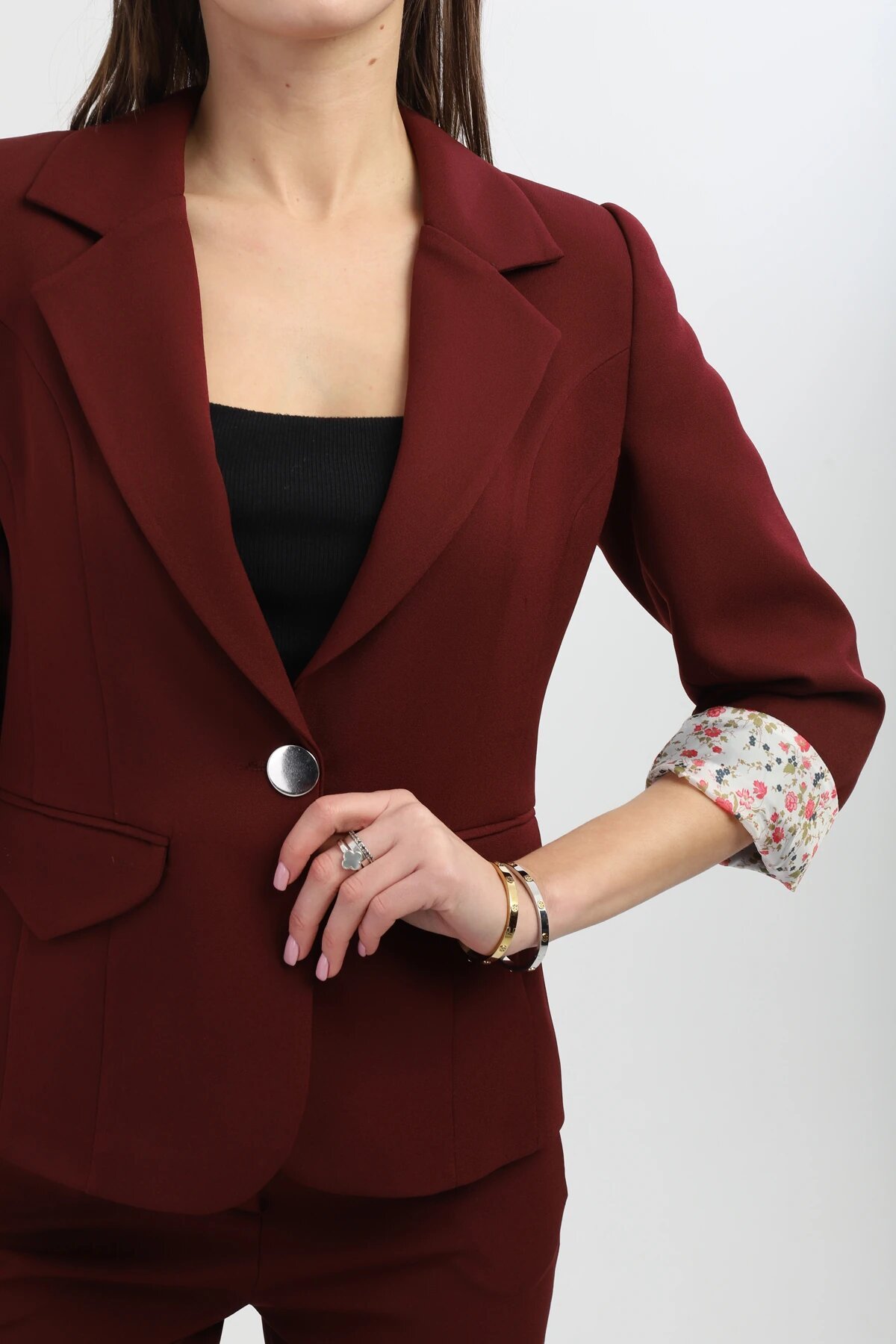 Flared Leg Two-Piece Set - Burgundy - Milamia