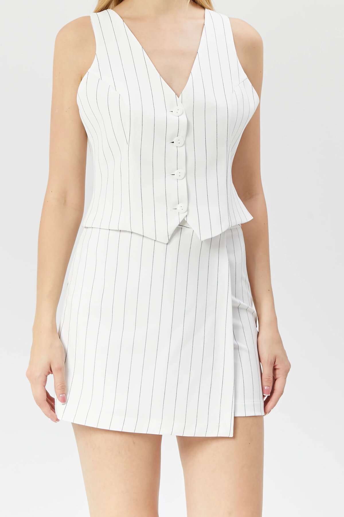 Mini Striped Skort - Ecru - Milamia