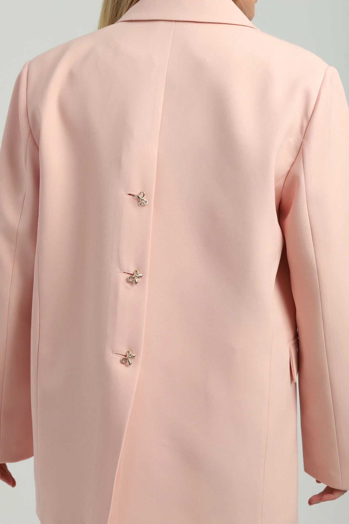 Double-Breasted Buttoned Two-Piece Set - Powder - Milamia
