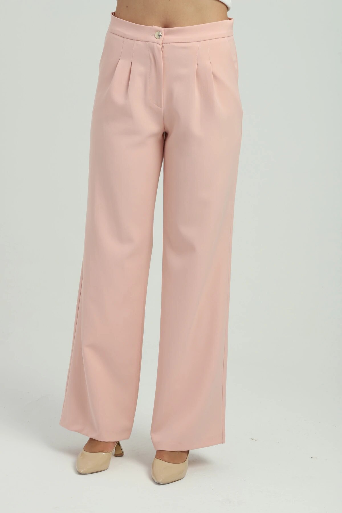 Double-Breasted Buttoned Two-Piece Set - Powder - Milamia