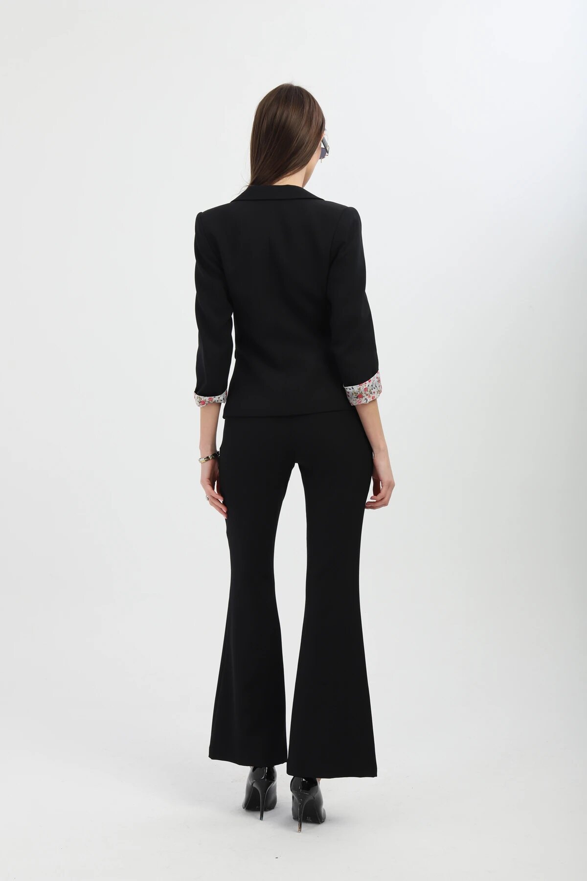 Flared Leg Two-piece Set - Black - Milamia