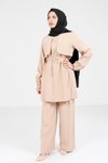 Beige Modest Jacket and Pants Set