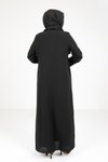 Siyah Düğme Detaylı Ferace