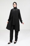 Siyah Pantolonlu Bluzlu Tesettür İkili Takım