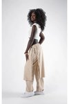 Bej Samuray Model Etekli Pantolon