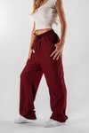 Bordo Fitilli Baggy Pantolon