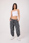 Gümüş Baskılı Spor Baget Pantolon