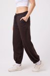 Kahverengi Sokak Tarzı Baggy Paçası Lastikli Pantolon