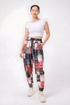 Harem Printed Crinkle Pants - Multi-color