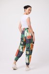 Renkli Baskılı Spor Şalvar Bürümcük Pantolon