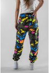 Renkli Kamuflaj Jogger Paçası Lastiklili Pantolon